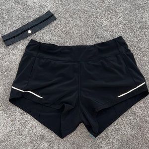Lululemon run speed up short and headband
